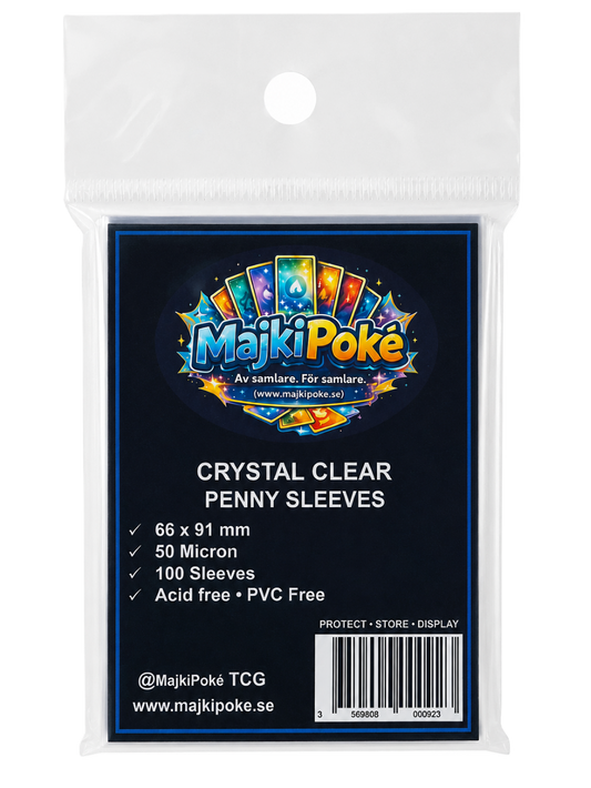 MajkiPoké TCG – Crystal Clear Penny Sleeves 100-Pack